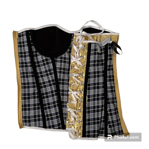 NWOT Women’s Gold Sequin Corset, size Medium - Picture 5 of 6